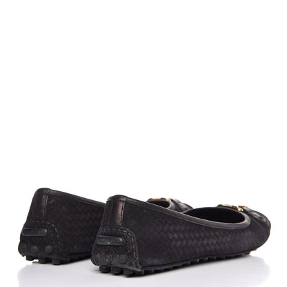 Louis Vuitton Woven Suede Oxford Ballerina Flats 37 Black 4 of 12