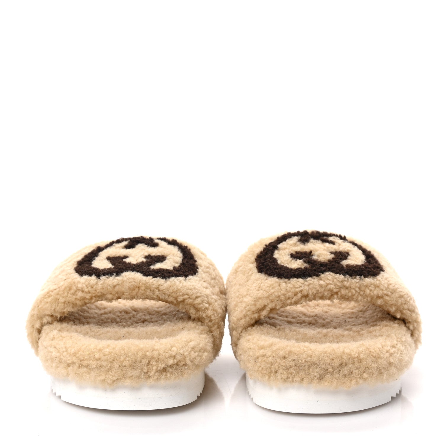 Gucci Merino Interlocking G Slide Sandals 39 Butterscotch Cocoa 2 of 9