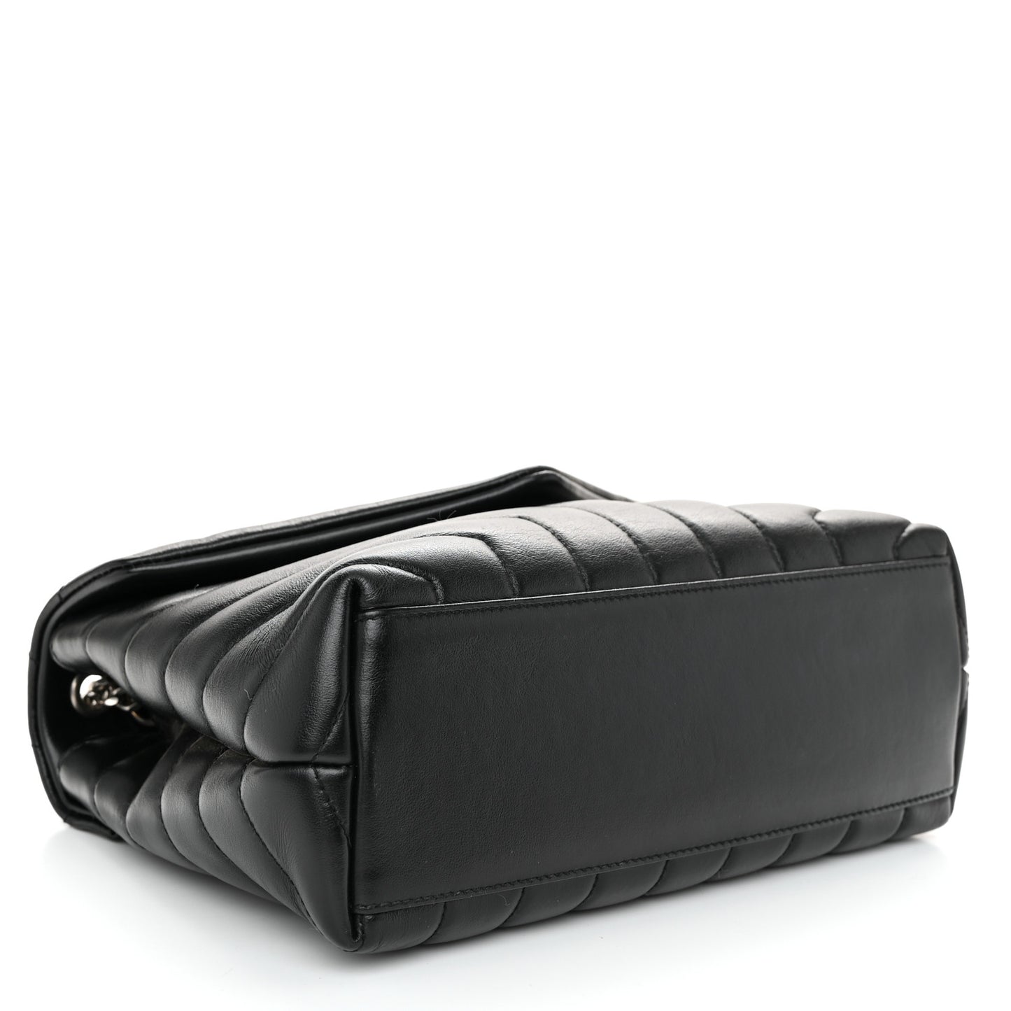 Calfskin Y Quilted Monogram Small Loulou Chain Satchel Black