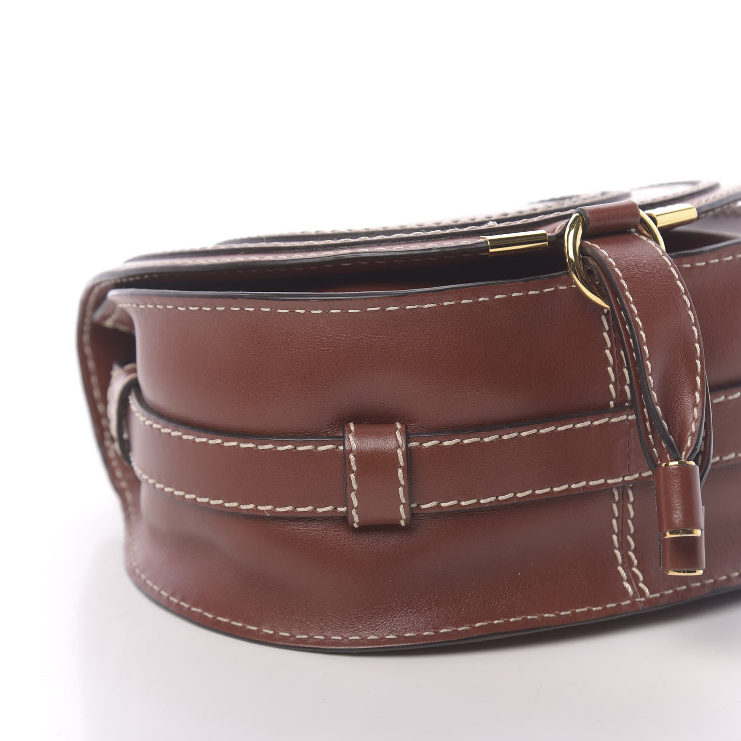 Chloe Shiny Calfskin Mini Marcie Round Crossbody Bag Sepia 8 of 10