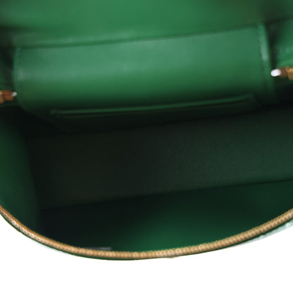 Chanel Calfskin Crocodile Embossed Crococo Exoticoco Vanity With Chain Green 5 of 10