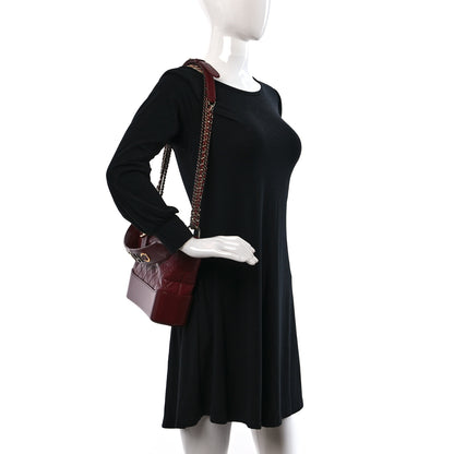 Chanel Aged Smooth Calfskin Quilted Medium Gabrielle Logo Hobo Red 2 of 12