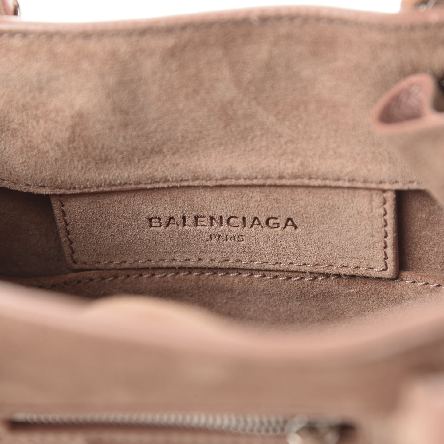 Baby Daim Calf Suede Papier Mini A4 Zip Around Tote Bois De Rose