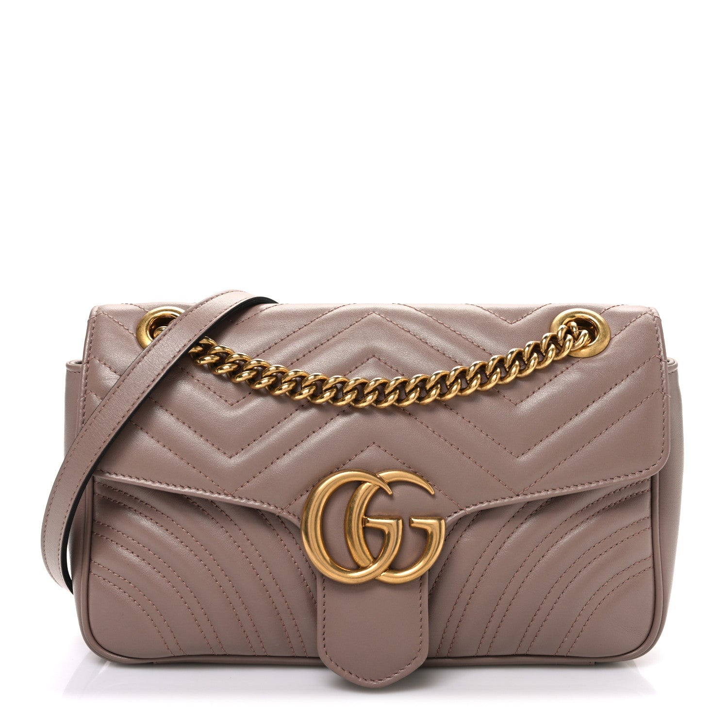 Gucci Calfskin Matelasse Small GG Marmont Shoulder Bag Porcelain Rose 1 of 10