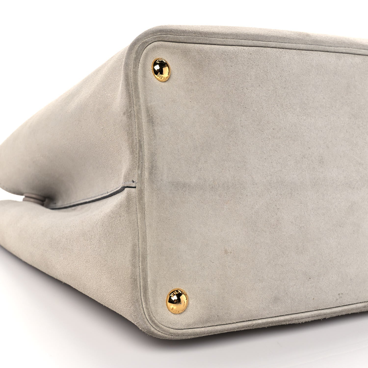 Prada Scamosciato Suede Medium Double Bag Tote Acciaio 8 of 13