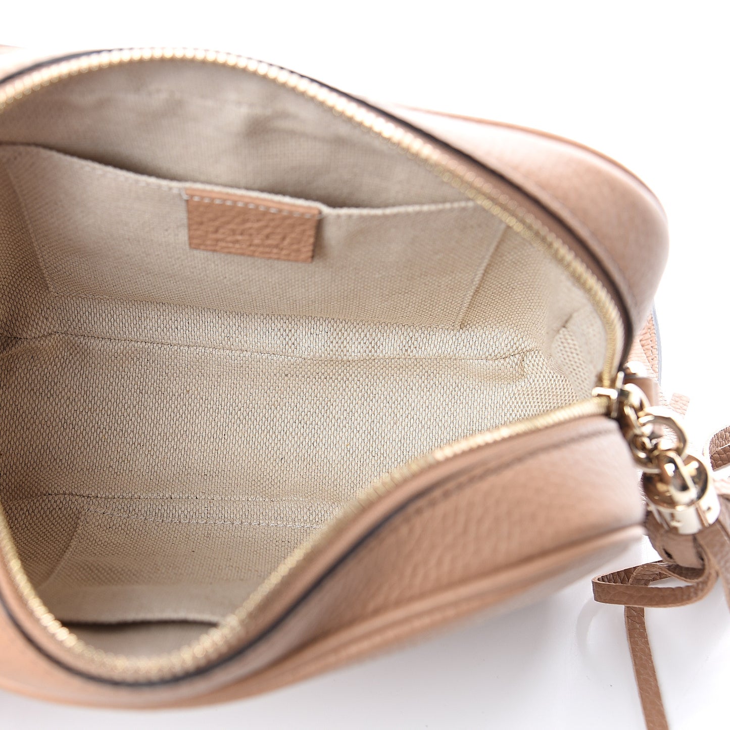 Pebbled Calfskin Small Soho Disco Bag Rose Beige