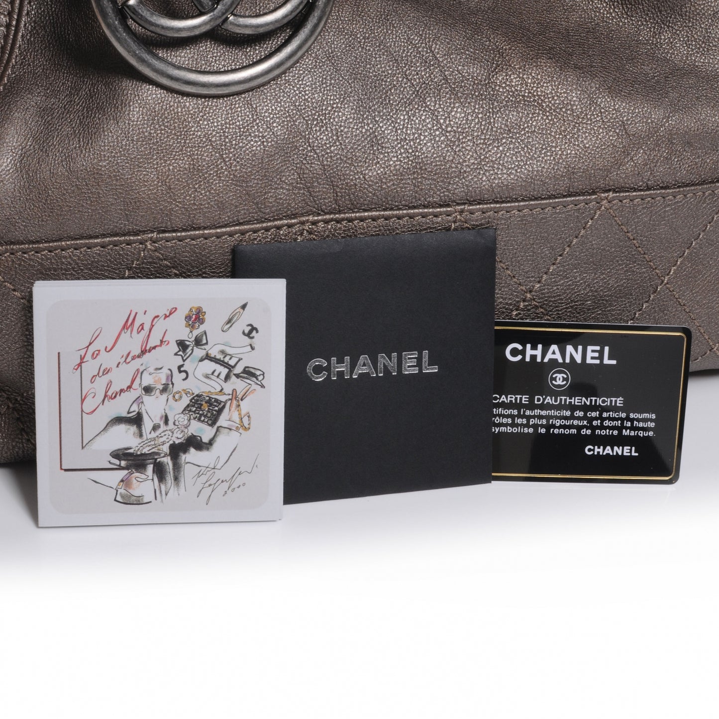 Calfskin Coco Cabas Pewter