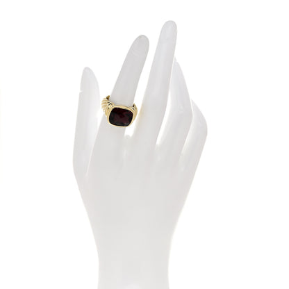 David Yurman 18K Yellow Gold Garnet 11mm Noblesse Ring 52 6 2 of 8