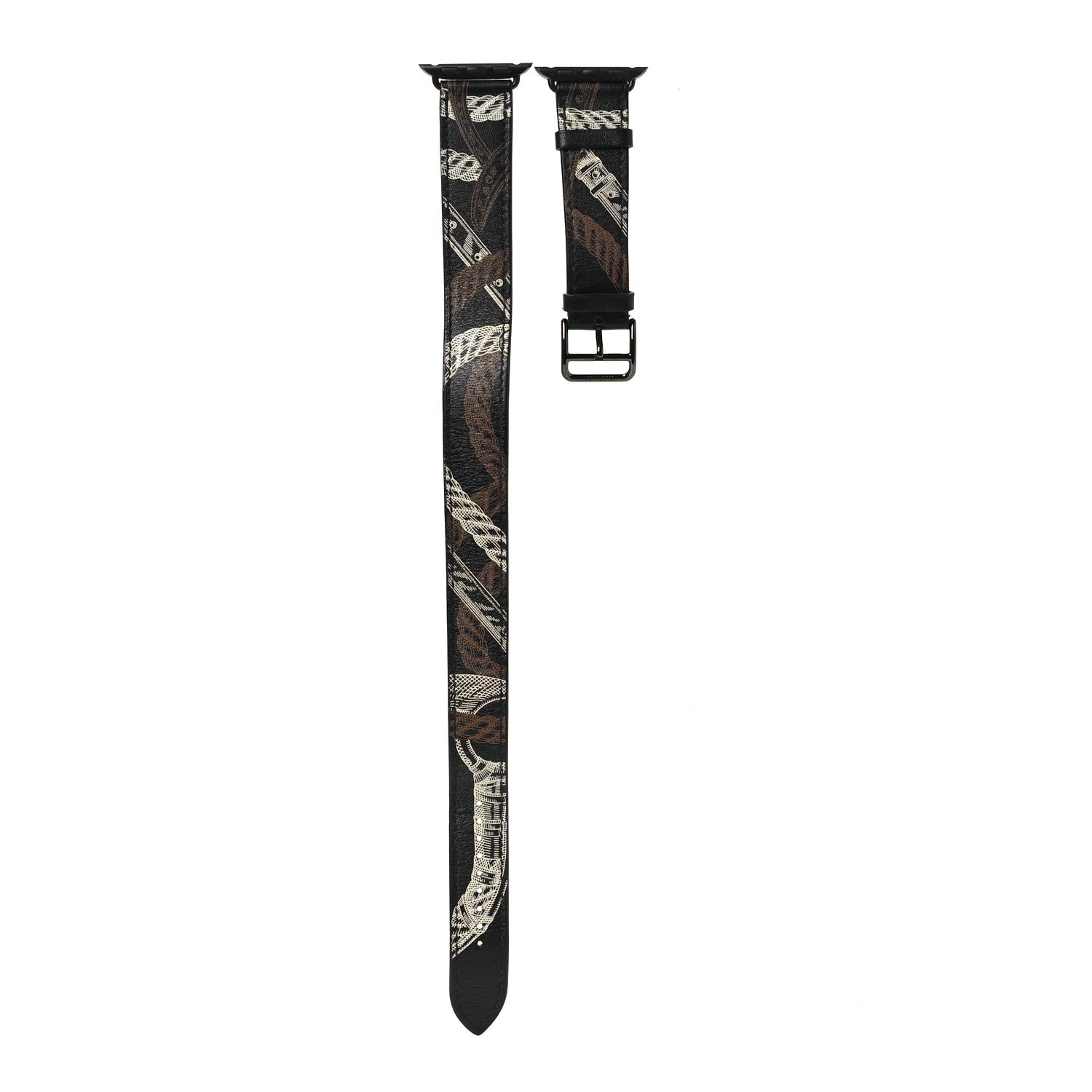 Hermes Swift Cavalleria Print 41mm Apple Watch Double Tour Strap Black 1 of 6