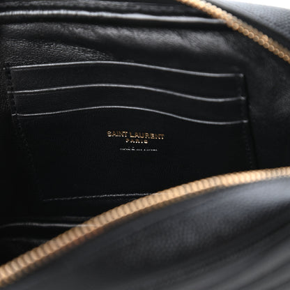 Saint Laurent Grain De Poudre Matelasse Monogram Mini Lou Camera Bag Black 8 of 10