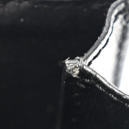 Saint Laurent SAINT LAURENT Grain De Poudre Matelasse Chevron Monogram Fragments Zippered Card Case Black 15 of 16