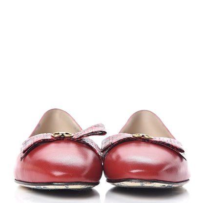 Gucci Malaga Kid Elaphe Yva Ballet Flats 38 Hibiscus Red 2 of 11