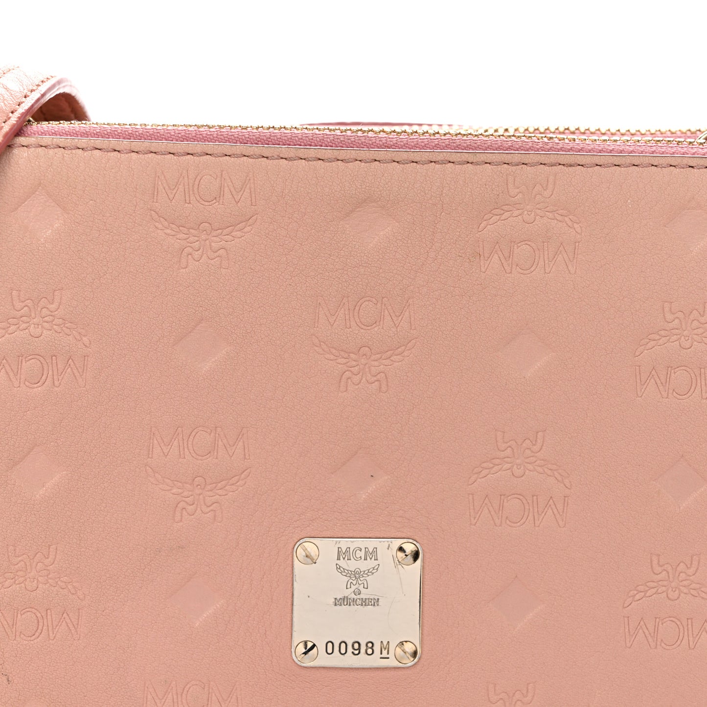 Calfskin Ottomar Monogram Small Crossbody Zip Messenger Pouch Pink Blush