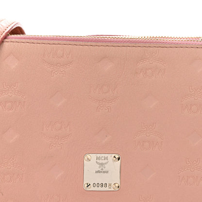 MCM Calfskin Ottomar Monogram Small Crossbody Zip Messenger Pouch Pink Blush 8 of 11