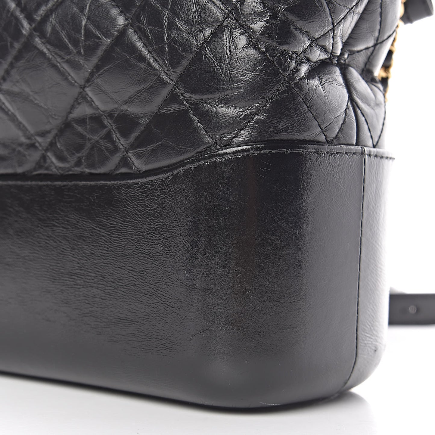 Aged Calfskin Quilted Medium Gabrielle Hobo Black