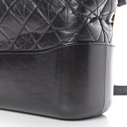 Chanel Aged Calfskin Quilted Medium Gabrielle Hobo Black 11 of 12