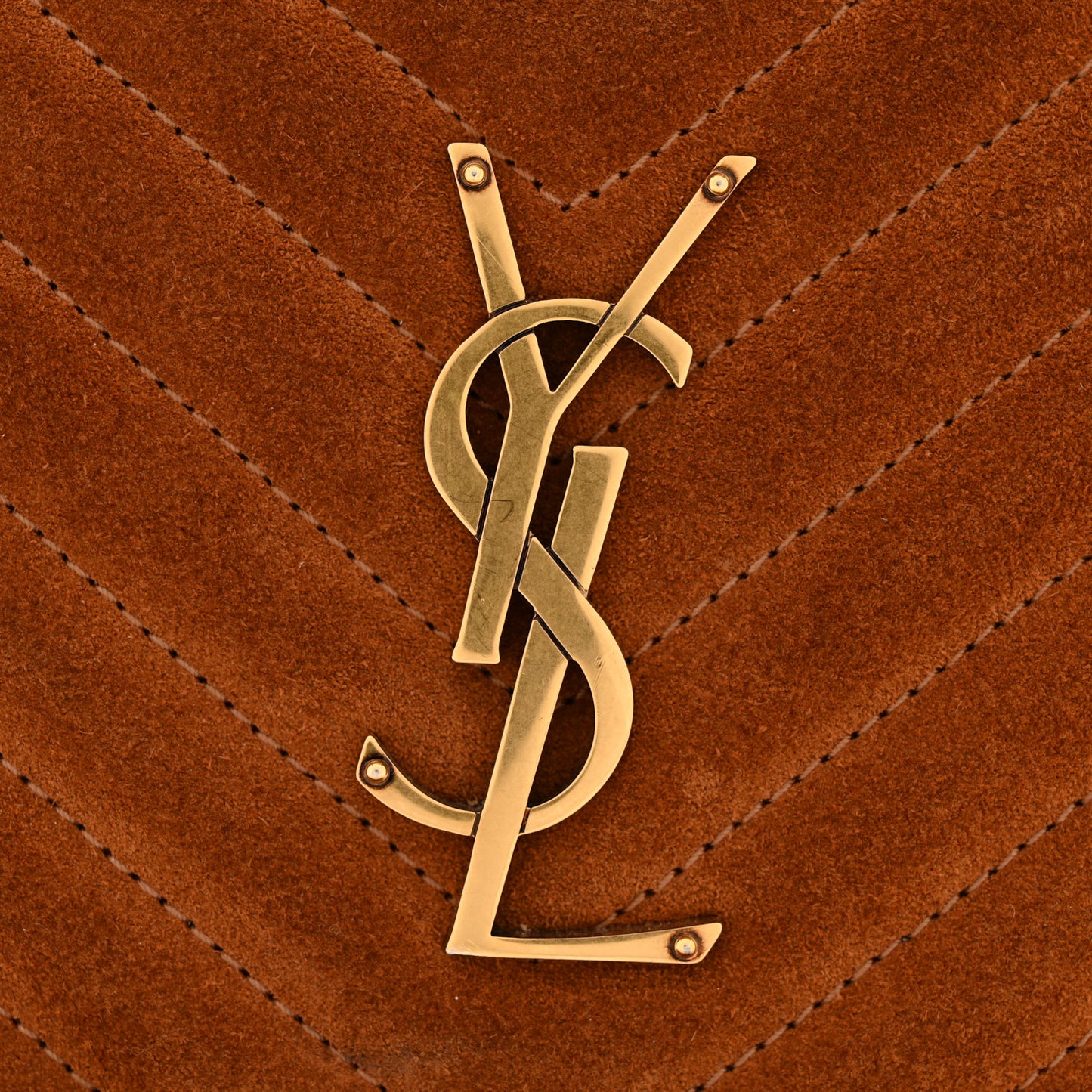 Suede Matelasse Monogram Lou Camera Bag Cinnamon