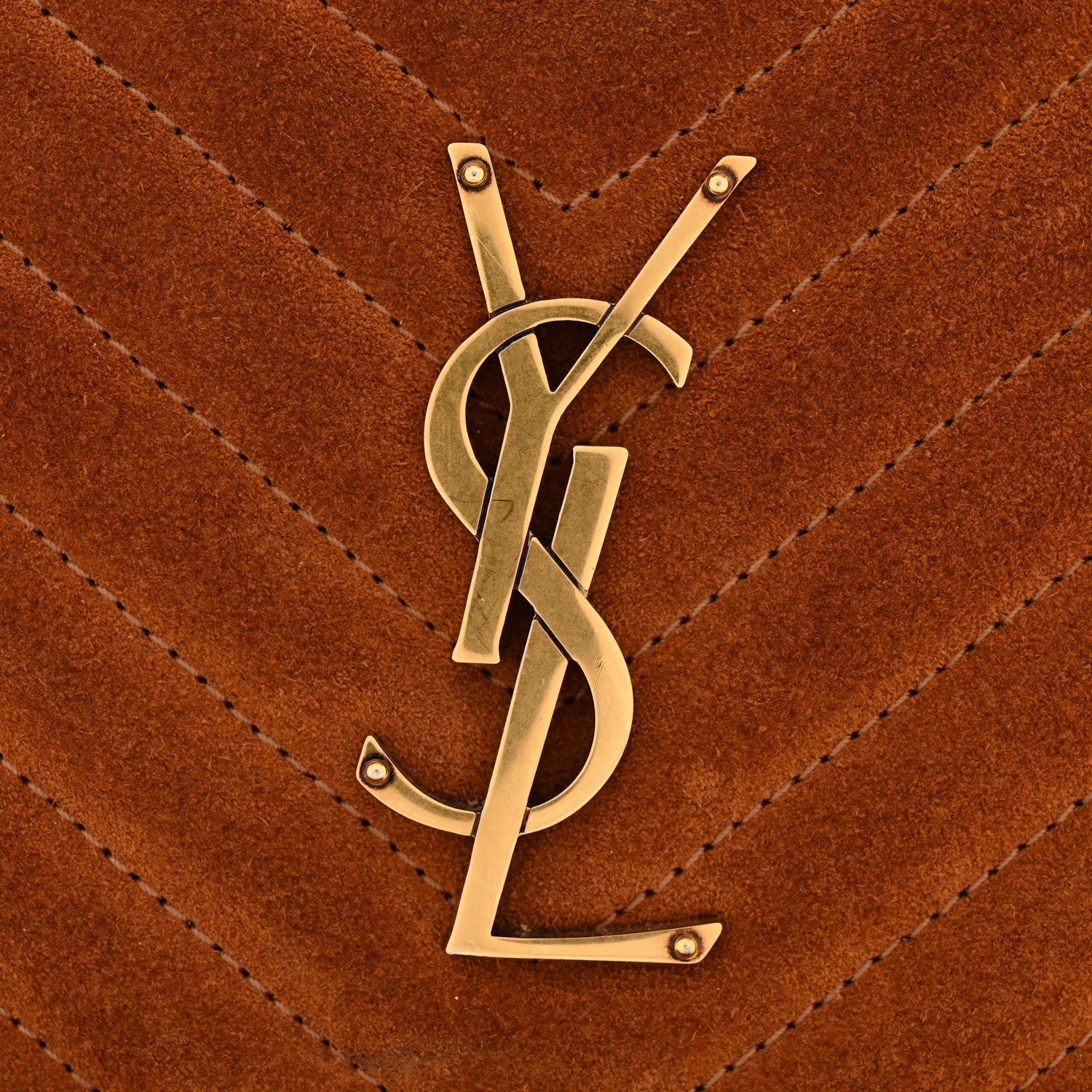 Saint Laurent Suede Matelasse Monogram Lou Camera Bag Cinnamon 11 of 11