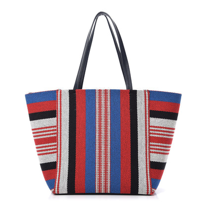 Celine Textile Striped Small Horizontal Cabas Phantom Navy Blue 1 of 9