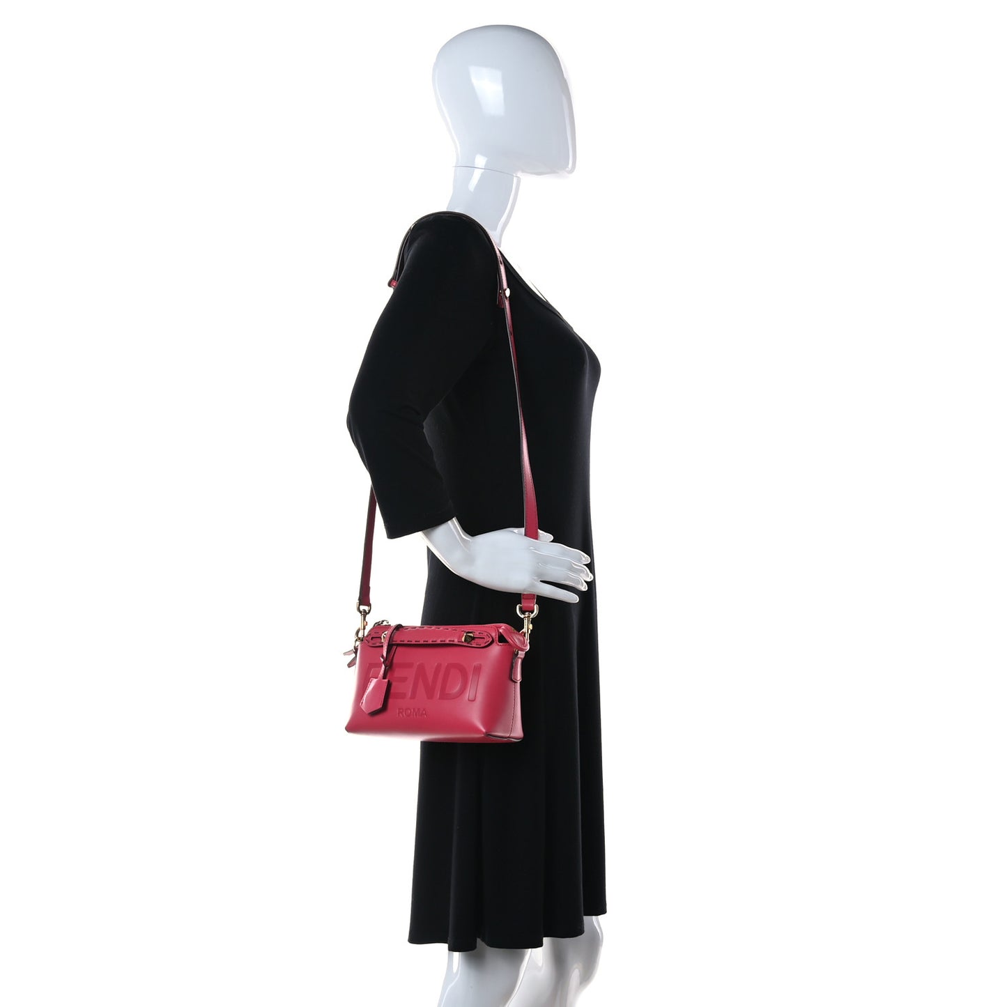 Vitello King Logo Embossed Mini By The Way Boston Bag Lampone