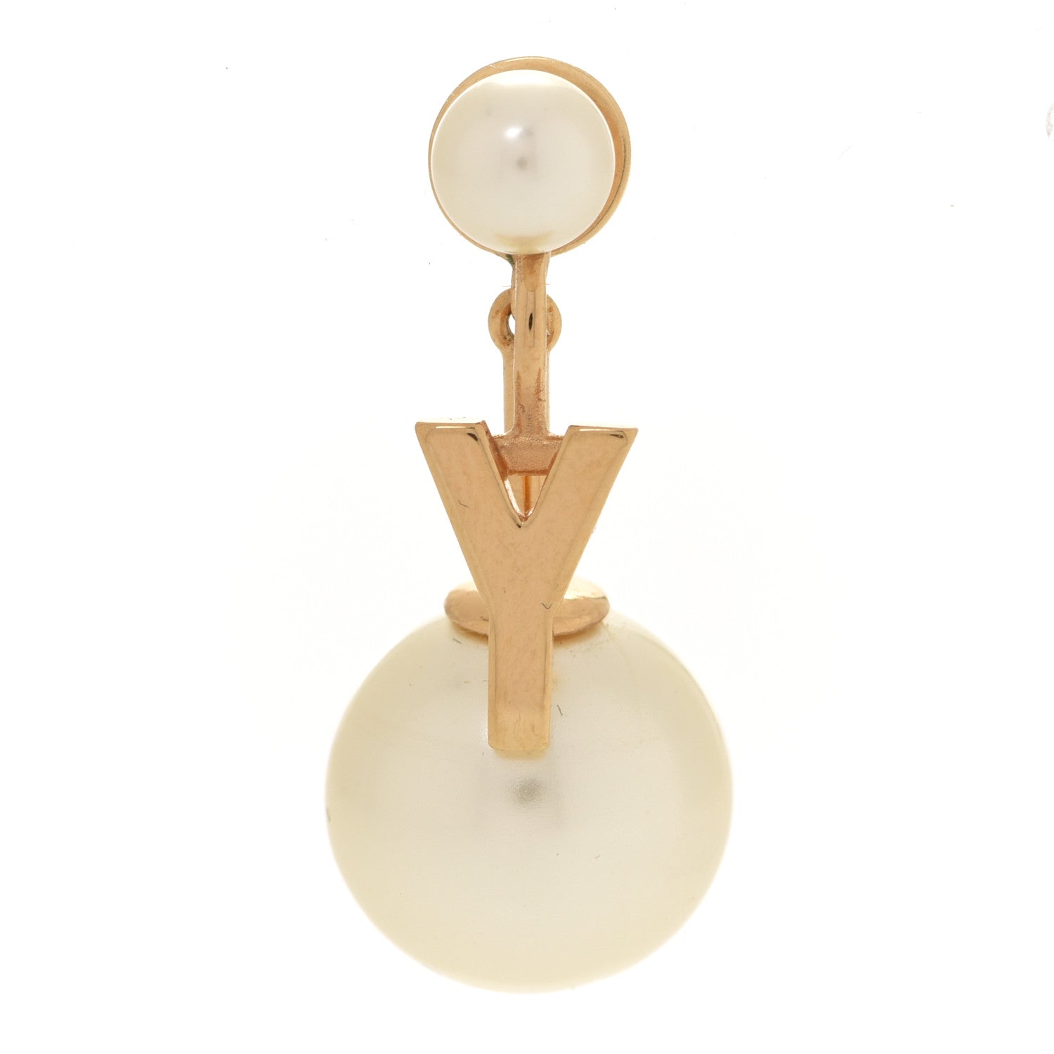 Christian Dior Pearl My ABCDior Y Tribale Earring Gold 1 of 4