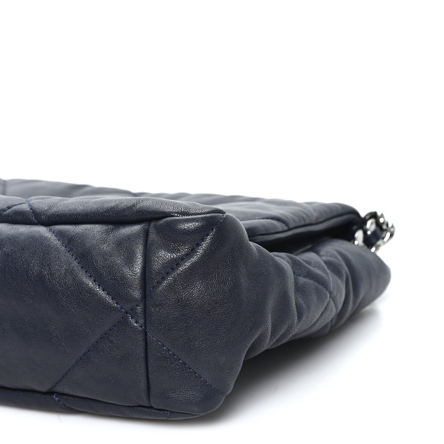 Goatskin Quilted Large Chanel 19 Flap Navy Blue