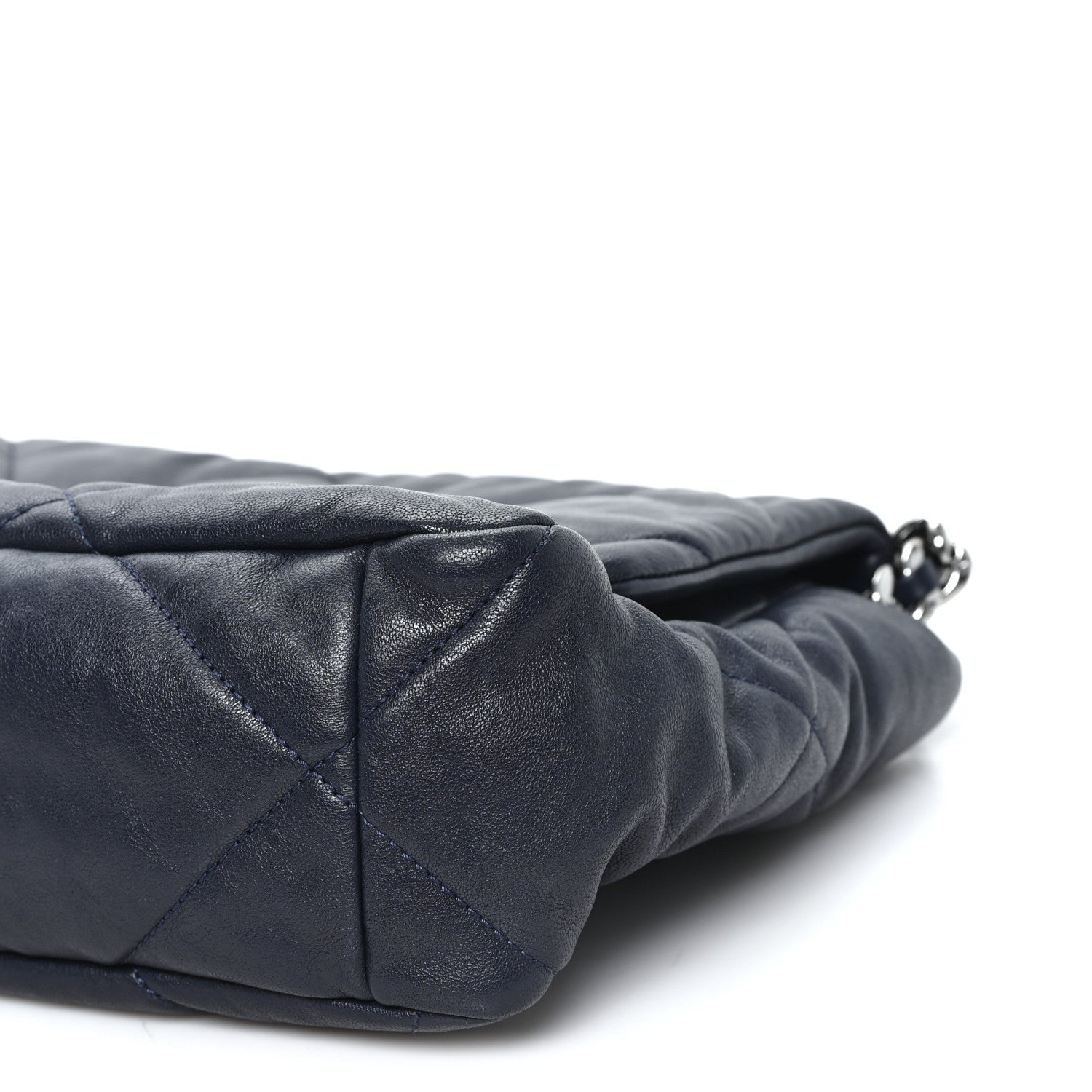 Chanel Goatskin Quilted Large Chanel 19 Flap Navy Blue 10 of 10