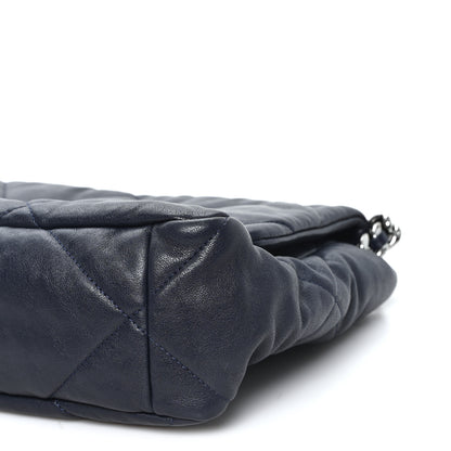 Chanel Goatskin Quilted Large Chanel 19 Flap Navy Blue 10 of 10