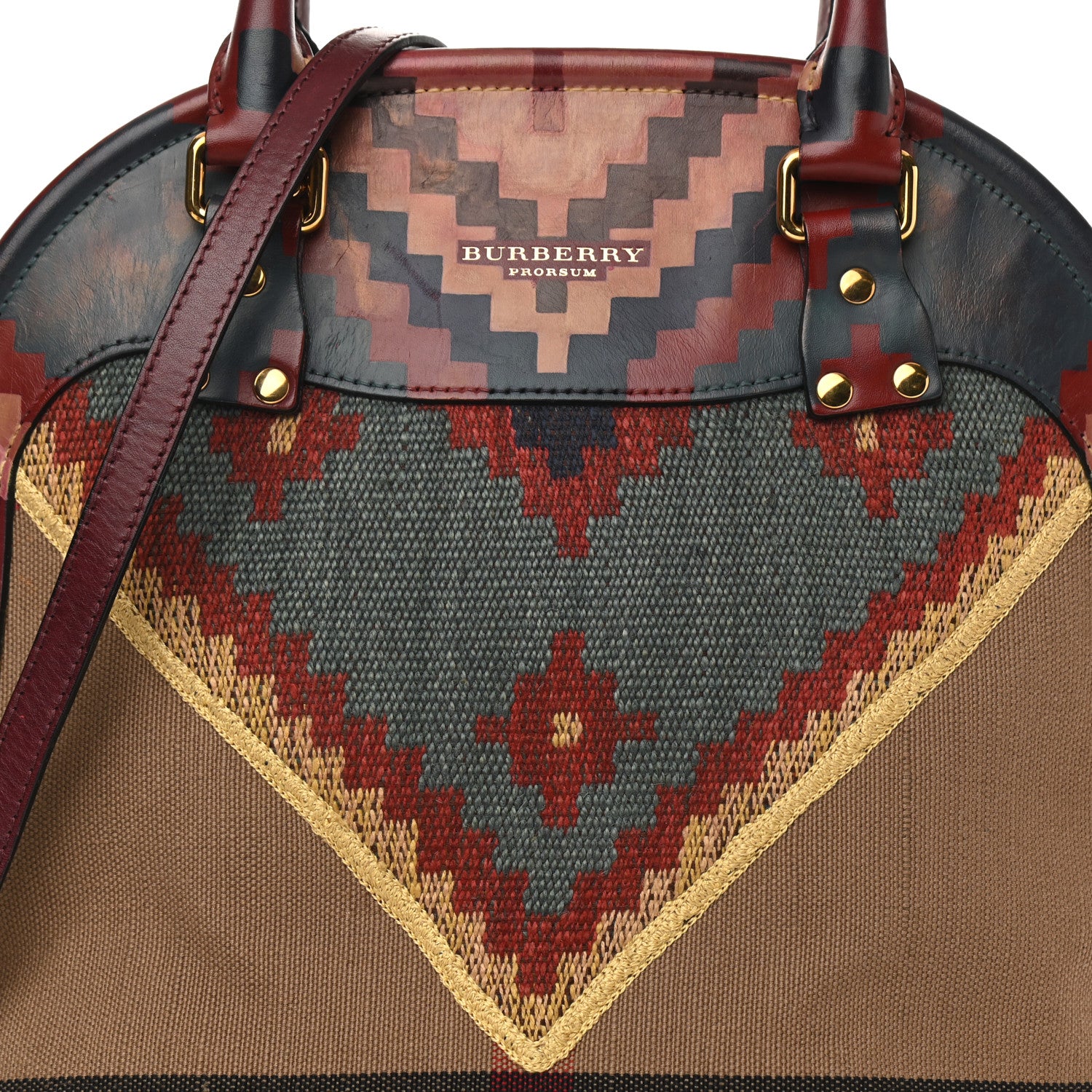 Burberry Prorsum Handpainted Tapestry Bloomsbury Burgundy 8 of 13
