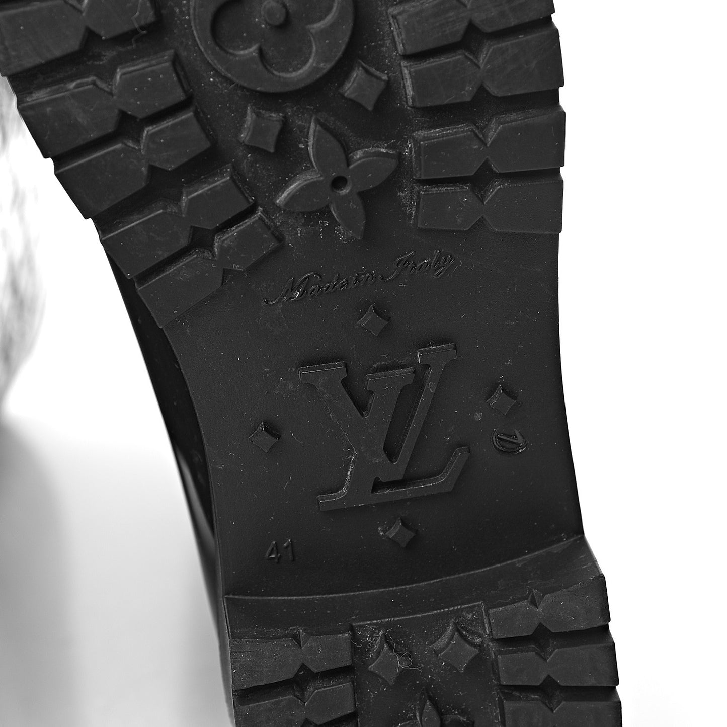 Rubber Embossed Monogram Splash Rain Boots 41 Black