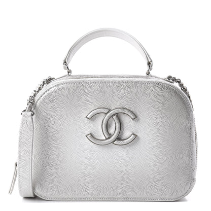 Chanel Metallic Caviar Small Coco Curve Vanity Bag Silver 1 of 9