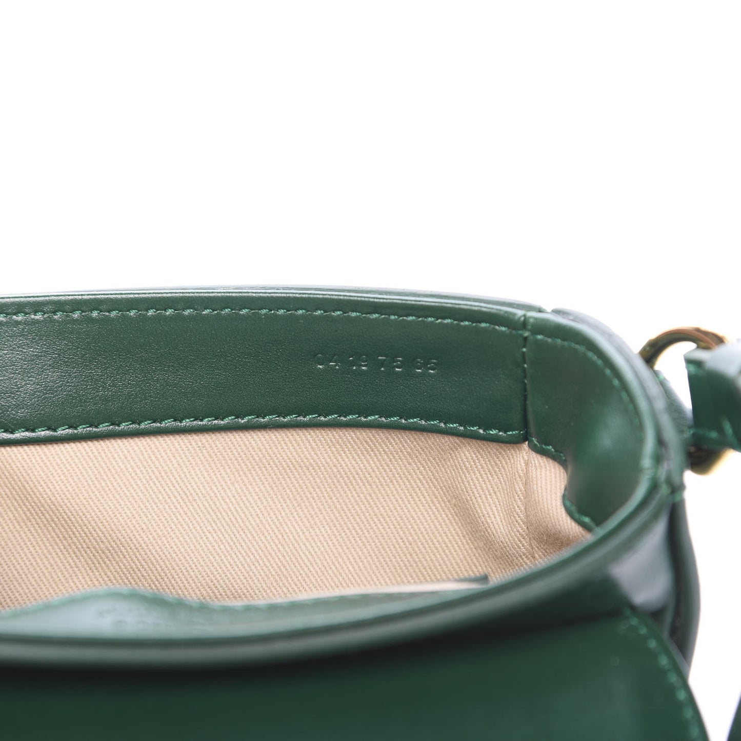 Shiny Calfskin Suede Mini C Double Carry Green