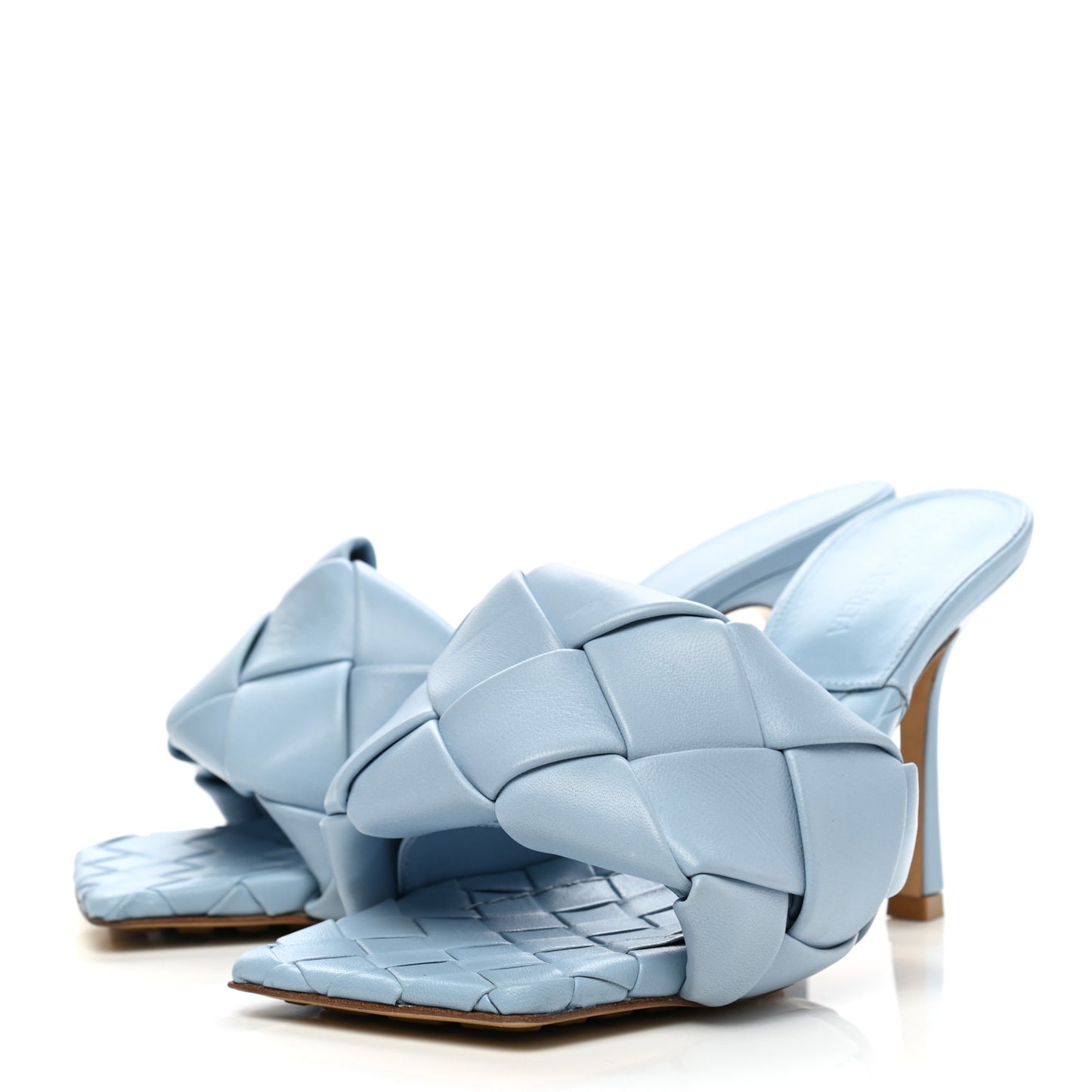 Nappa Maxi Intrecciato Lido Mule Sandals 36 Ice