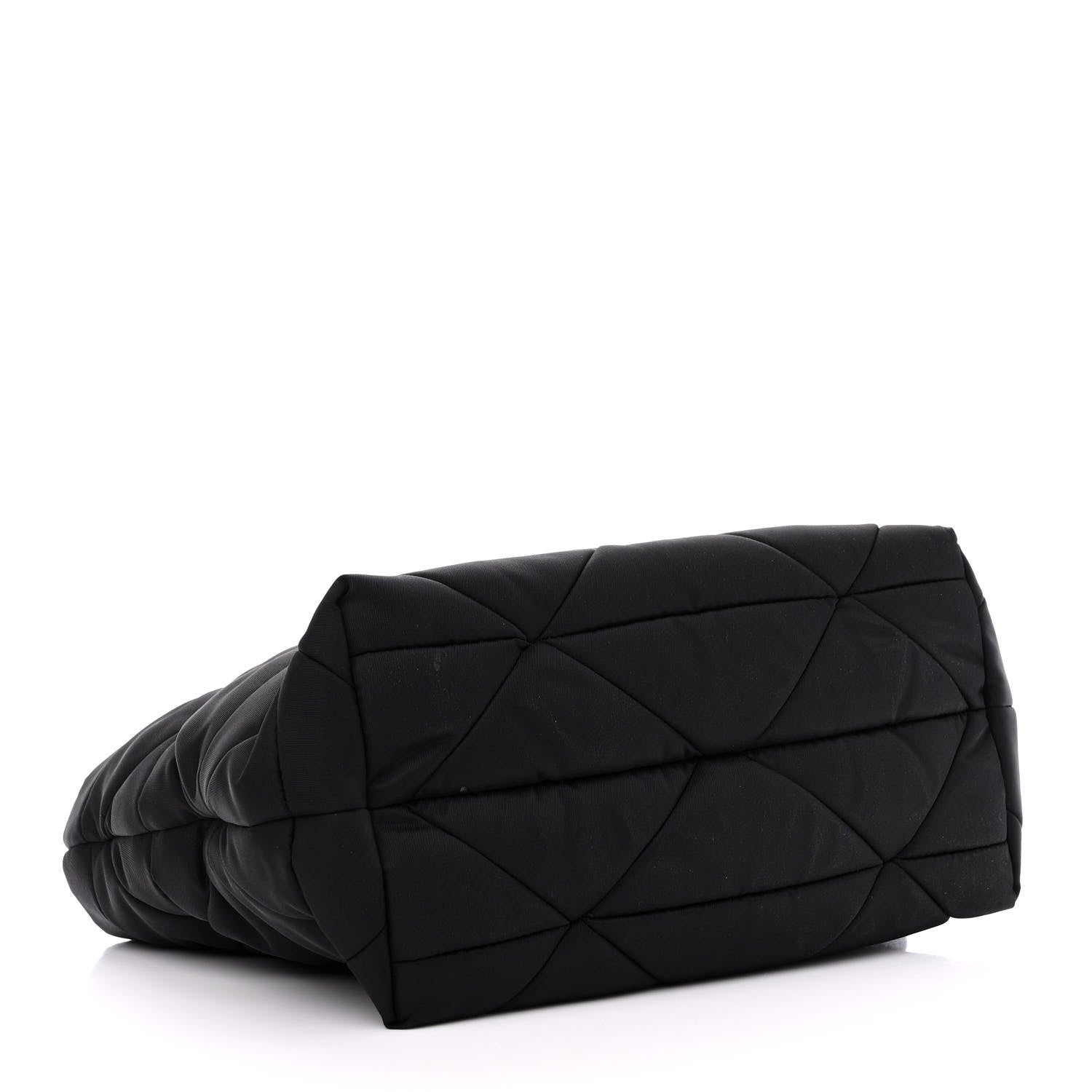 Prada Re-Nylon Nappa Triangle Quilted Padded Double Handled Zip Pocket Tote Black 4 of 13
