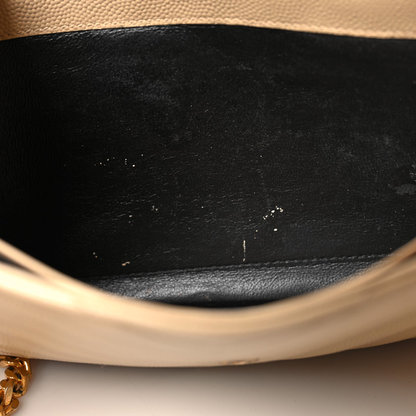 Grain De Poudre Matelasse Chevron Monogram Chain Wallet Dark Beige