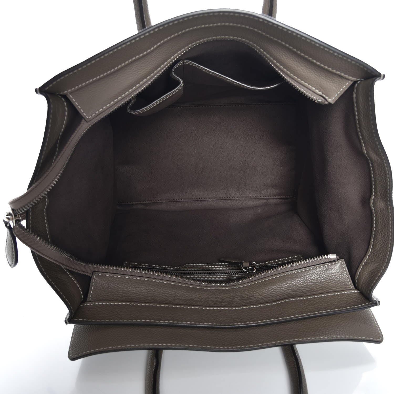 Celine Drummed Calfskin Mini Luggage Souris 5 of 10