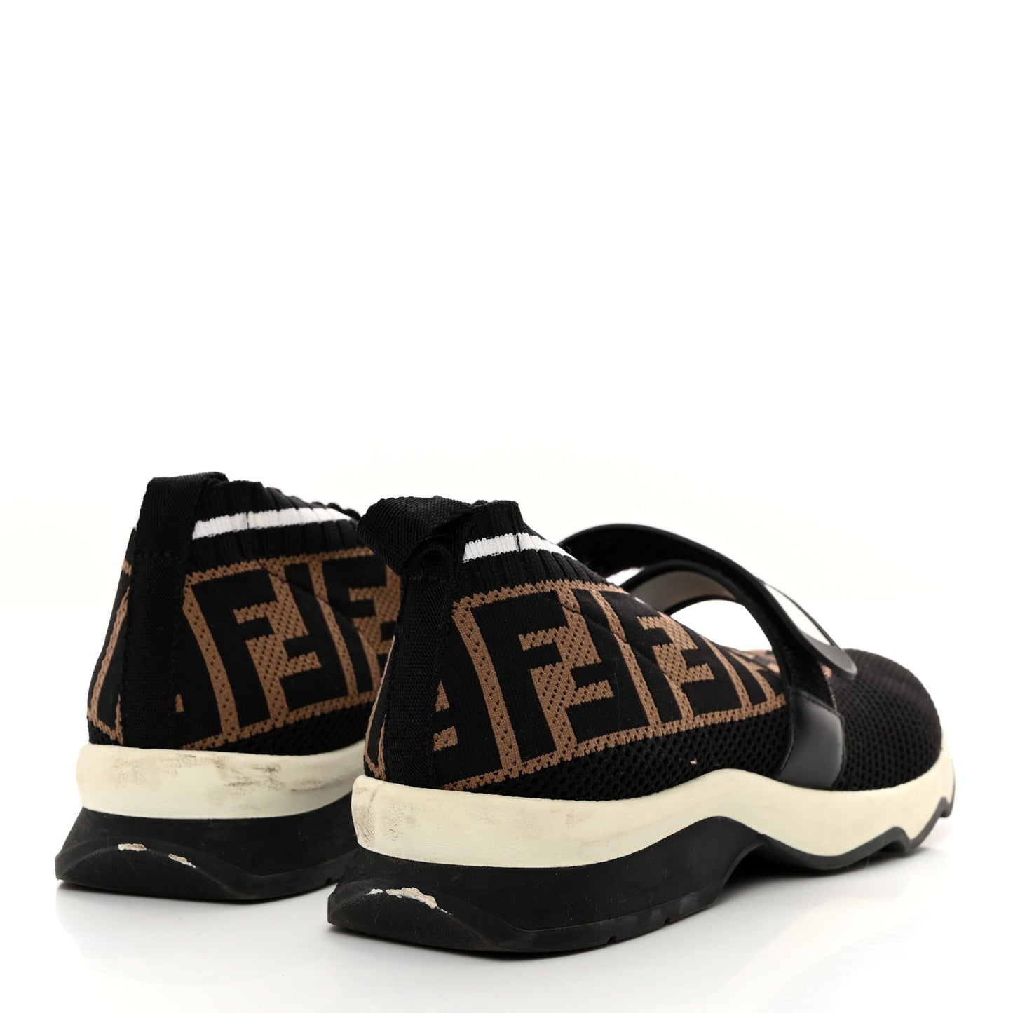 Stretch Yarn FF Stiff Band Rockoko Sneakers 36 Black White Tobacco