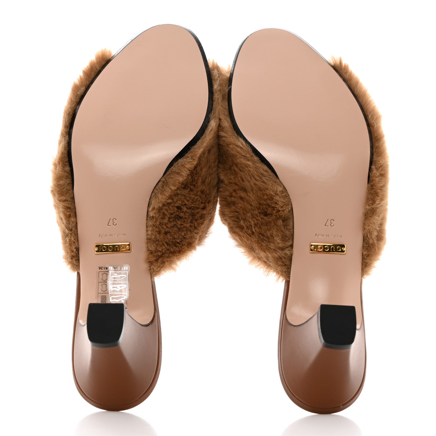 Gucci X DANS LE VERT Faux Fur Horsebit Mules 37 Brown 5 of 9