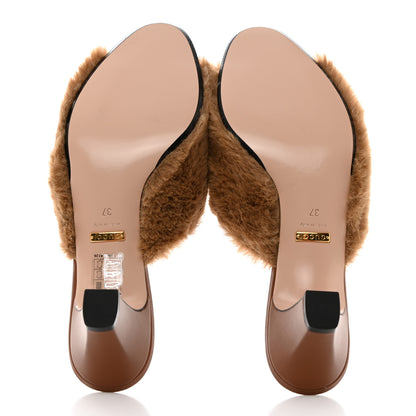 Gucci X DANS LE VERT Faux Fur Horsebit Mules 37 Brown 5 of 9