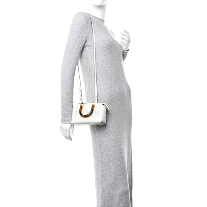 Fendi Vitello King Plexiglass Logo Embossed Mini By The Way Top Handle Boston Bag White Rice 2 of 11