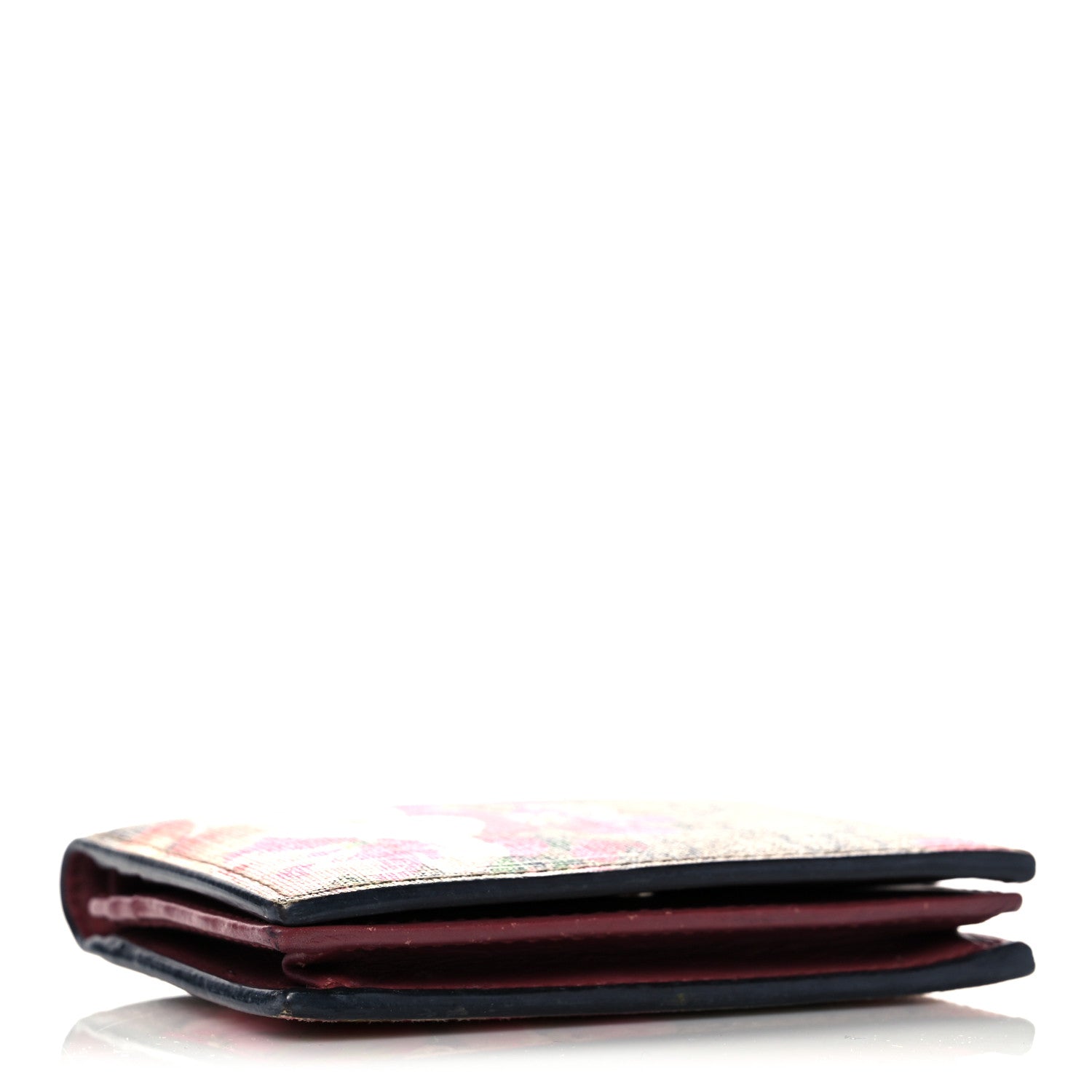 Gucci GG Supreme Monogram Blooms Card Case Beige Multicolor Dry Rose 4 of 12