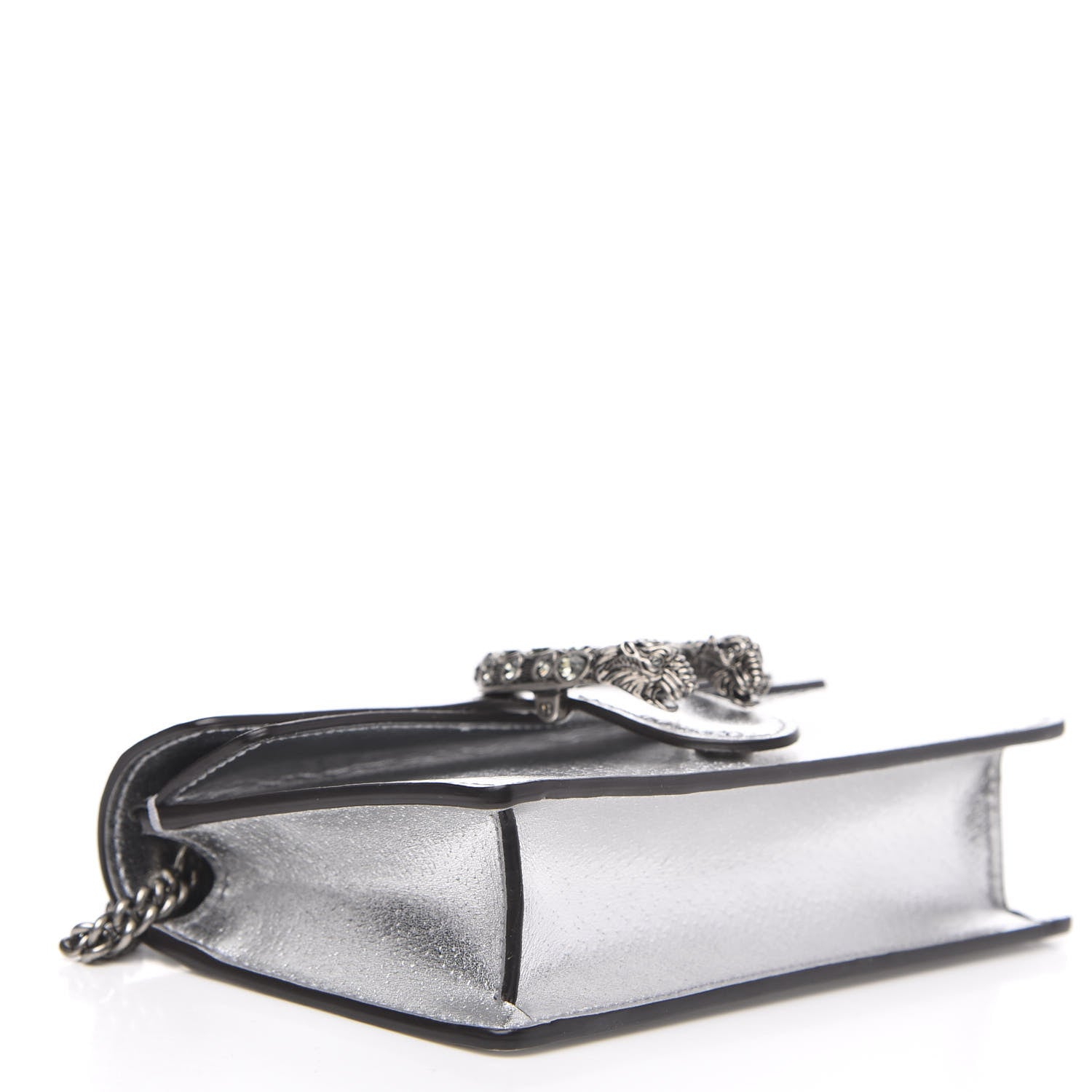 Gucci Metallic Calfskin Super Mini Dionysus Shoulder Bag Silver 4 of 8