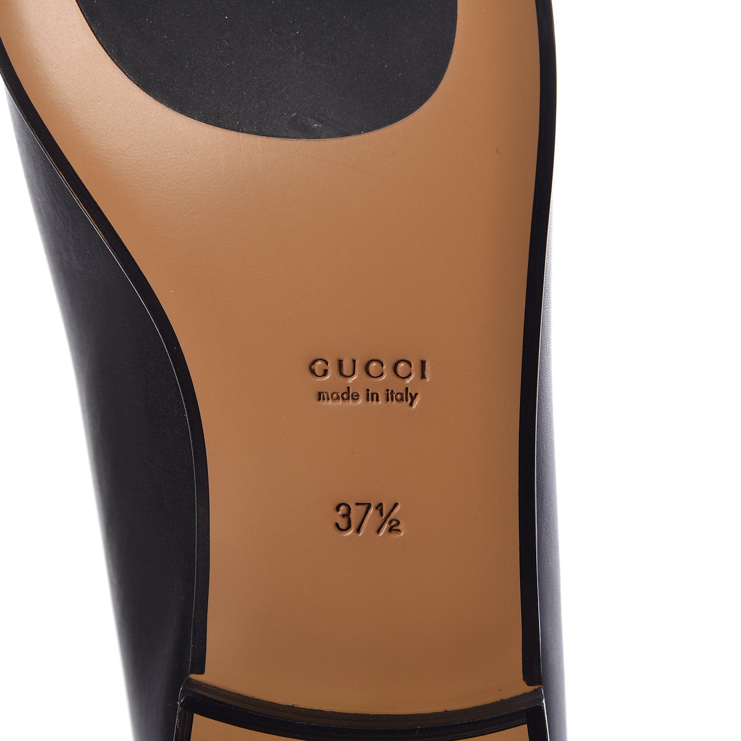 Gucci Calfskin Womens Jordaan Loafers 37.5 Black 6 of 8
