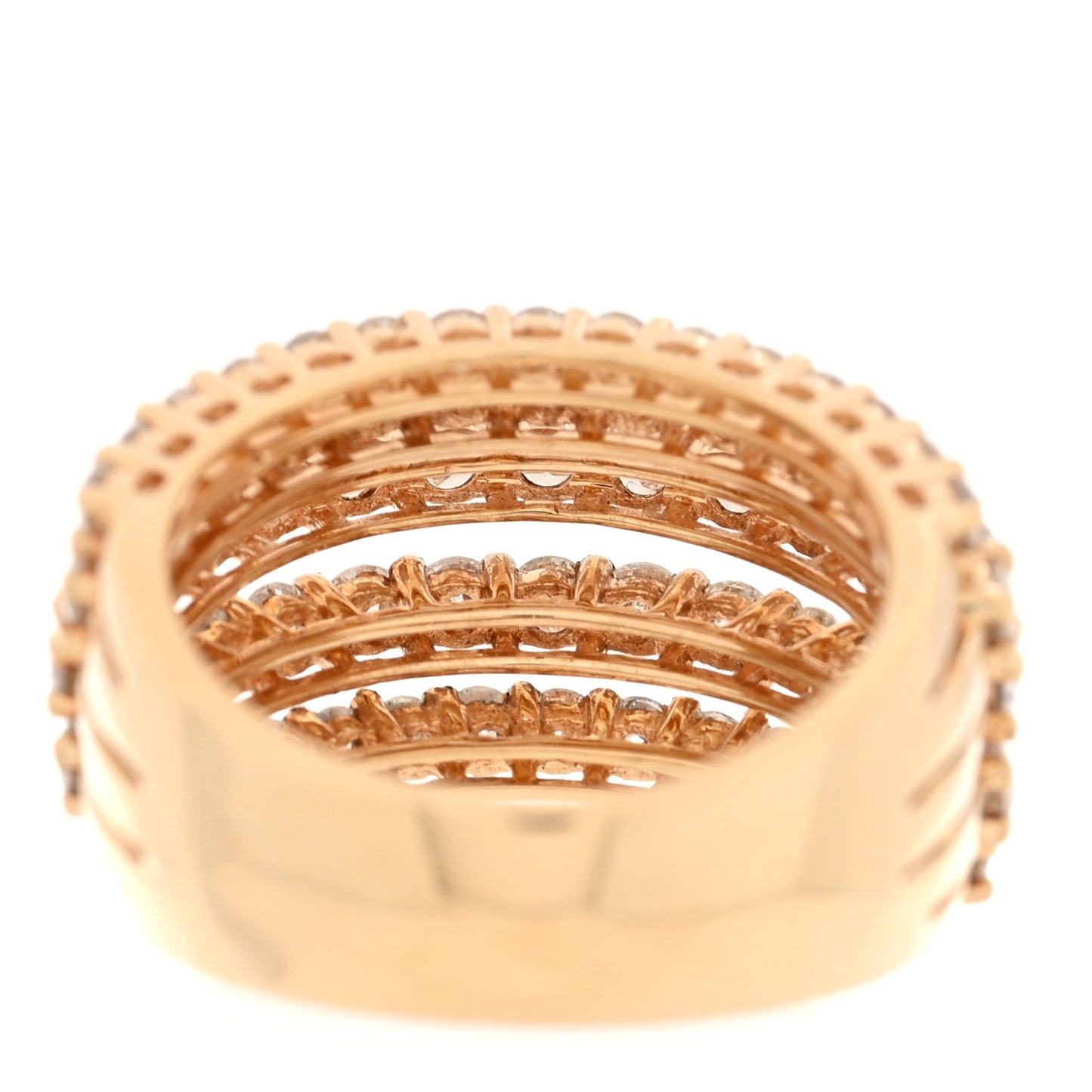 14K Yellow Gold Diamond 3.15ctw Cluster Band Ring 53 6.25