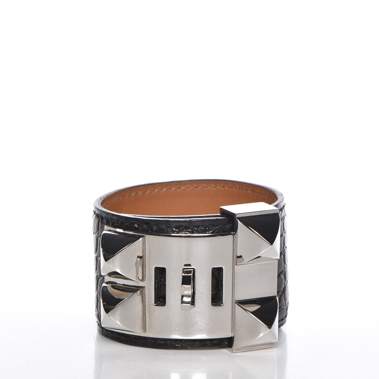 Matte Alligator Collier de Chien CDC Bracelet S Black
