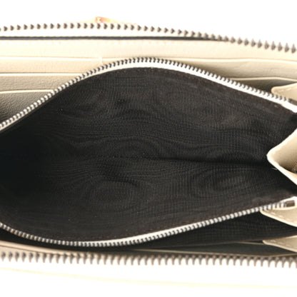 Gucci Wonka Grain Calfskin Diana Zip Around Continental Wallet Mystic White 6 of 14