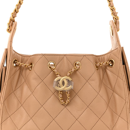 Chanel Caviar Quilted Mini Chanel 25 Handbag Beige 8 of 11