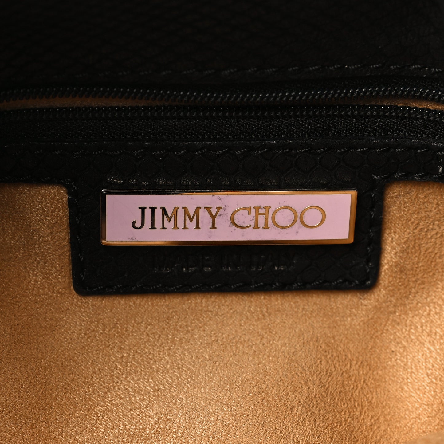 Snakeskin Embossed Calfskin Rahmyn Black