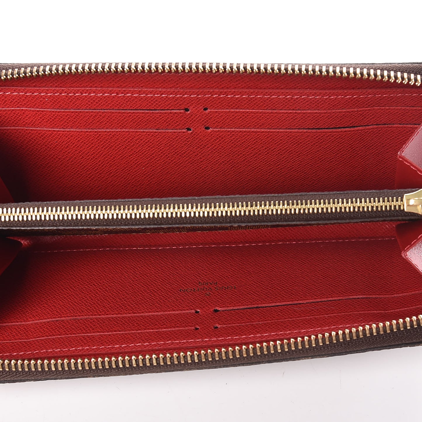 Damier Ebene Clemence Wallet Cherry