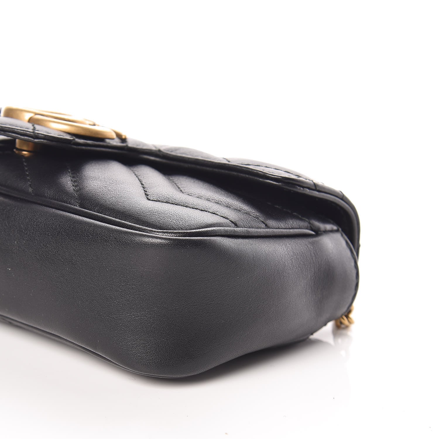 Gucci Calfskin Matelasse Super Mini GG Marmont Shoulder Bag Black 10 of 10
